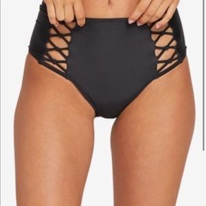 volcom high wasted black swim bottoms